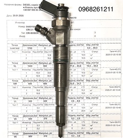 0445110080 BOSCH Топливные форсунки купить в Каменское