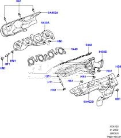 Коллектор выпускной, левый LR005686 LAND ROVER