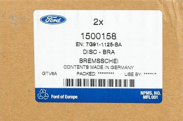 FORD 1500158 Диск тормозной передний в наличии Запорожье