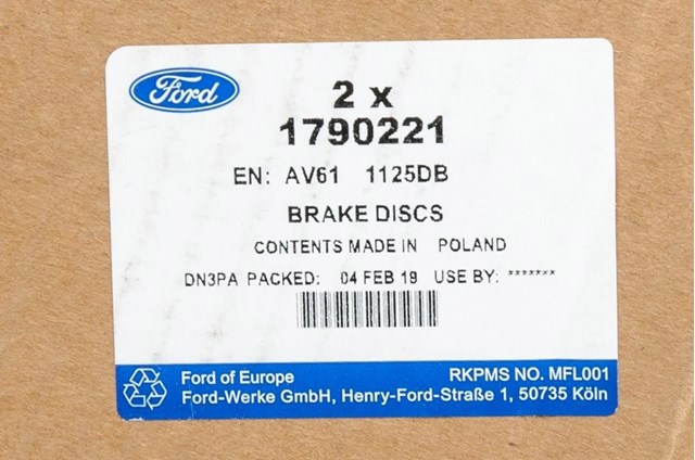 FORD 1790221 Диск тормозной передний в наличии Черкассы