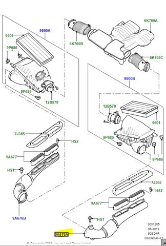 LAND ROVER LR049314 Патрубок воздушный, вход воздушного фильтра в наличии Винница