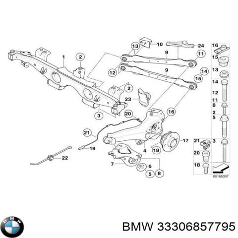 Кронштейн передний заднего продольного рычага 33306857795 BMW