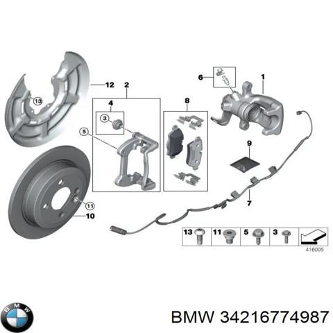 Задний дисковый тормоз 34216774987 BMW