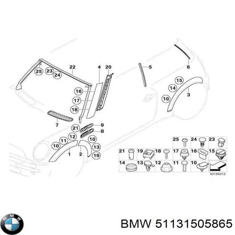 Расширитель (накладка) арки переднего крыла левый 51131505865 BMW