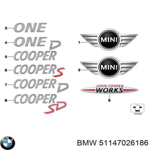 Фирменный значок 51147026186 BMW