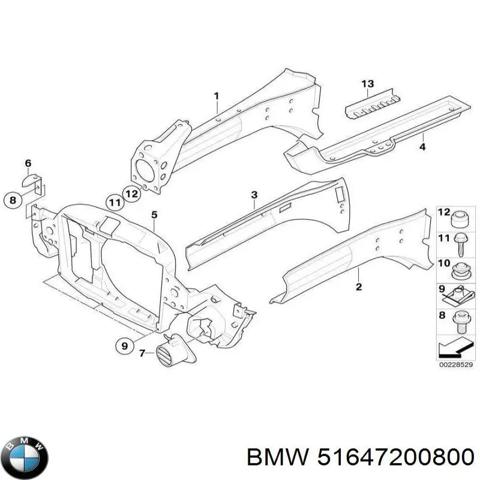 Оперение в сборе 51647200800 BMW