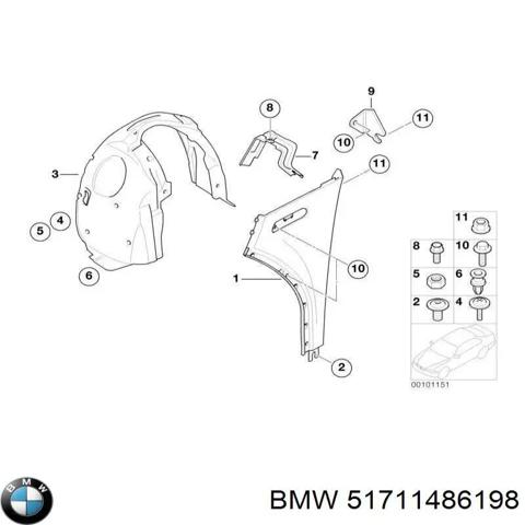 Локер передний левый 51711486198 BMW