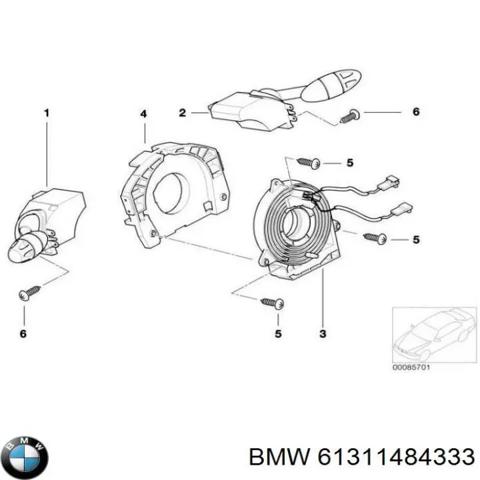 Левый подрулевой переключатель 61311484333 BMW