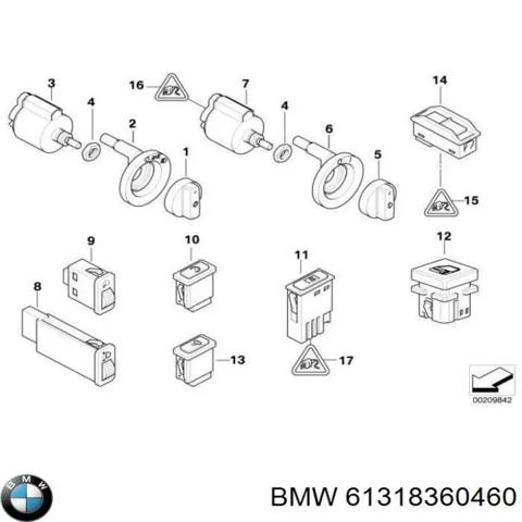 Кнопка корректора фар 61318360460 BMW
