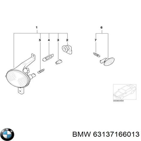 Повторитель поворота на крыле 63137166013 BMW