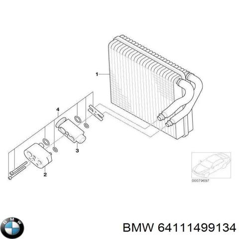 Радиатор испарителя кондиционера 64111499134 BMW
