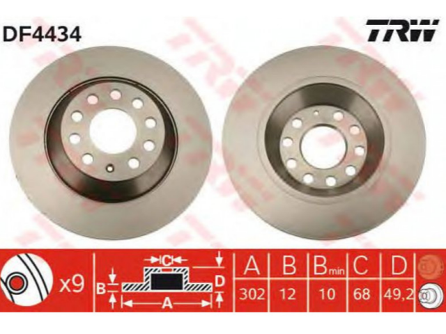 DF4434 TRW Тормозные диски купить в Чернигов