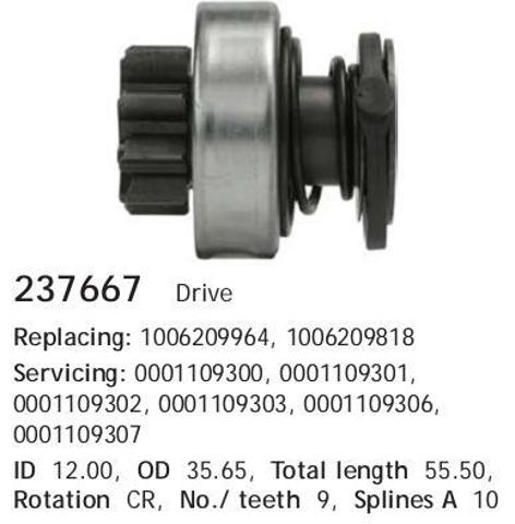 237667 CARGO Бендикс стартера купить в Черкассы
