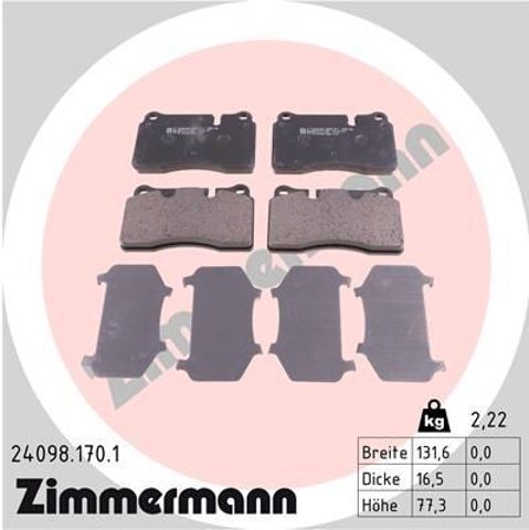 240981701 ZIMMERMANN Колодки тормозные передние дисковые купить в Днепр