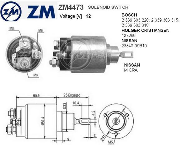 Втягивающее реле ZM4473 ZM