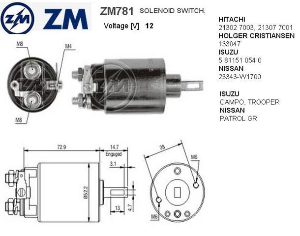Втягивающее реле Исузу Кампо