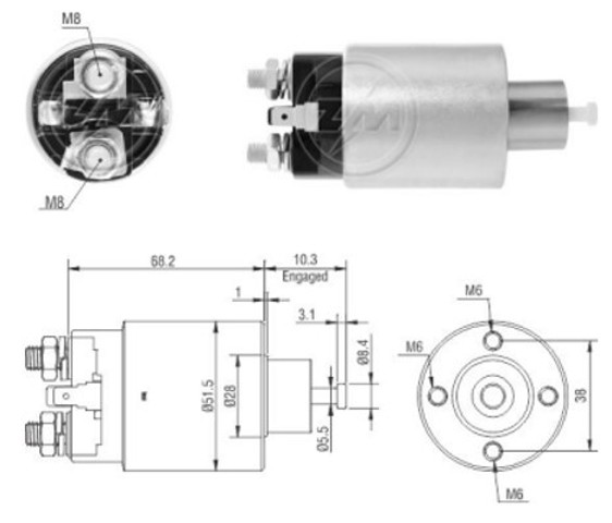 Тяговое реле стартера ZM7995 ZM