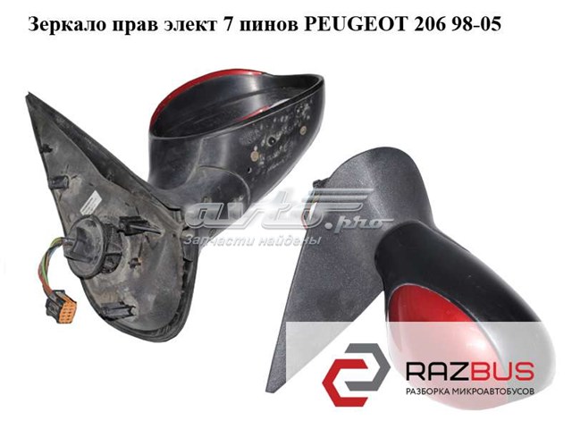 Зеркало наружное правое 96480957XT PEUGEOT