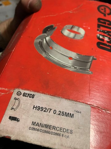 Комплект подшипников скольжения коленвала H9927025 GLYCO
