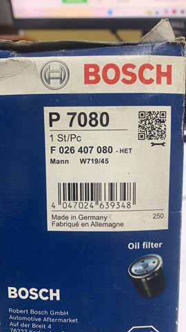BOSCH P7080 Фильтр масляный в наличии Одесса
