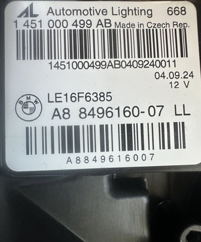 BMW 63118496160 Фара правая в наличии Кривой Рог