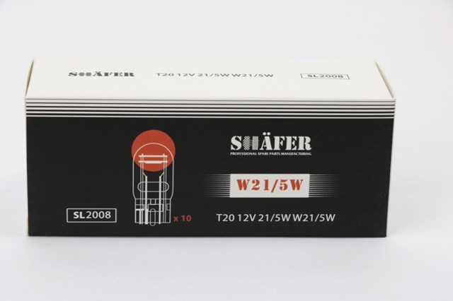 Лампа накалювання 12v 21/5w w21/5w (картонна упаковка по 10шт) SL2008