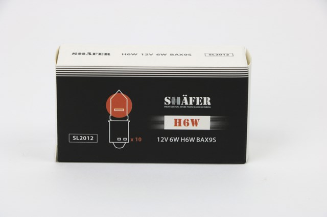 Лампа накалювання 12v 6w h6w bax9s (картонна упаковка по 10шт) SL2012