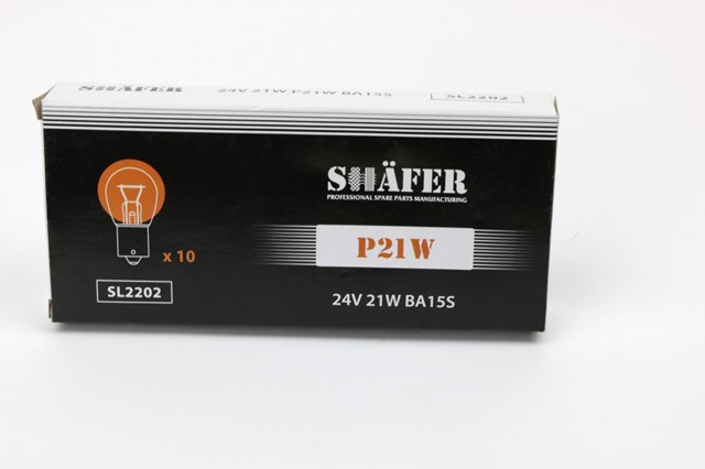 Лампа накалювання 24v 21w p21w ba15s (картонна упаковка по 10шт) SL2202