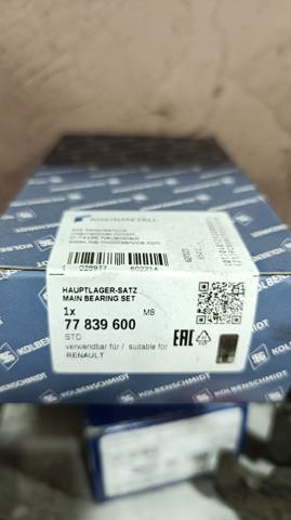 77839600 Вкладыши коленвала коренные, комплект, стандарт (STD) купить Сумы