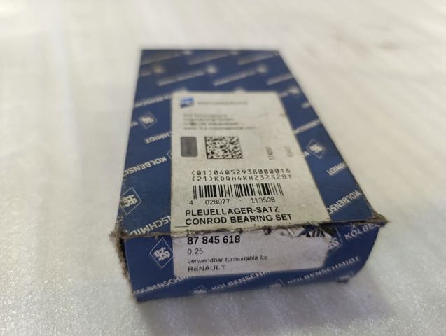 KOLBENSCHMIDT 87845618 Вкладыши коленвала шатунные, комплект, 1-й ремонт (+0,25) в наличии Тернополь