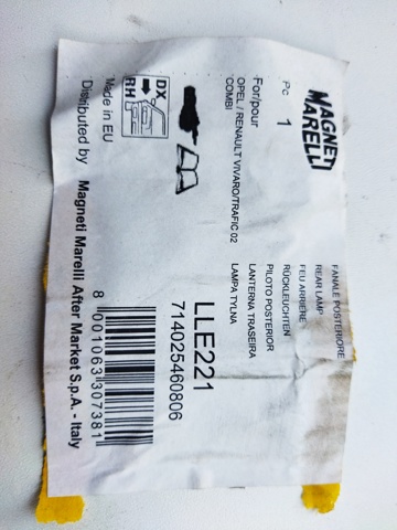 MAGNETI MARELLI 714025460806 Задний фонарь в наличии Ужгород