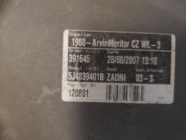 5J4839401B Механизм стеклоподъемника двери задней левой купить Павлоград