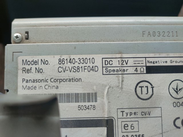 8614033010 TOYOTA Магнитола (радио AM/FM) купить в Ужгород