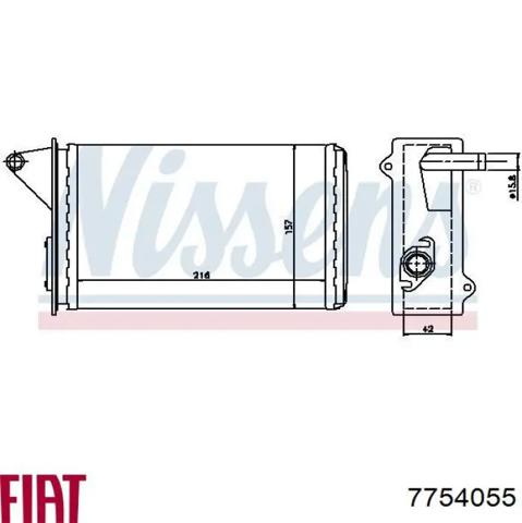 Радиатор печки (отопителя) 7754055 FIAT