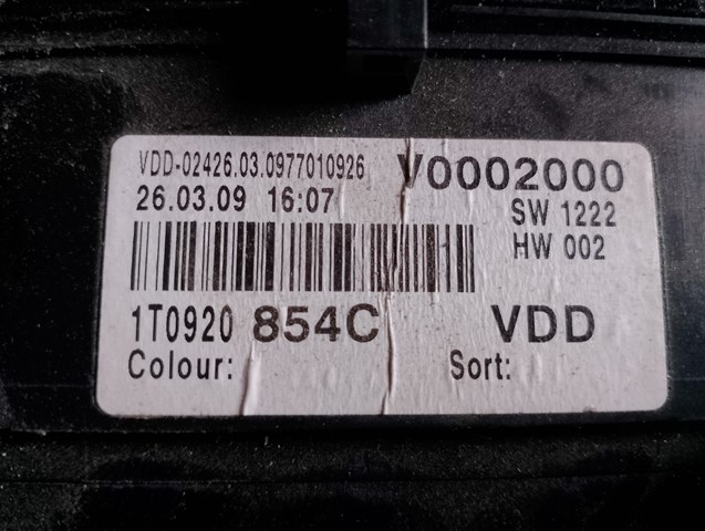 VAG 1T0920854C Приборная доска (щиток приборов) в наличии Киев