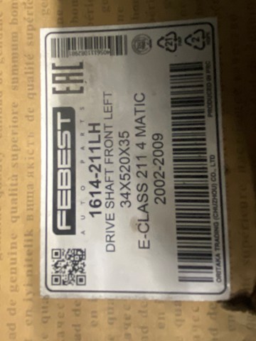 FEBEST 1614211LH Левая полуось в наличии Запорожье