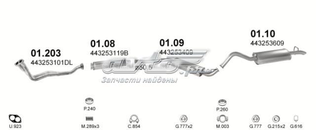 Штаны глушителя передние 01203 POLMOSTROW