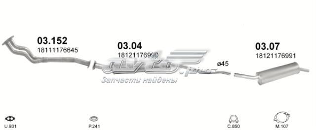 POLMOSTROW 0307 Глушитель, центральная часть в наличии Киев