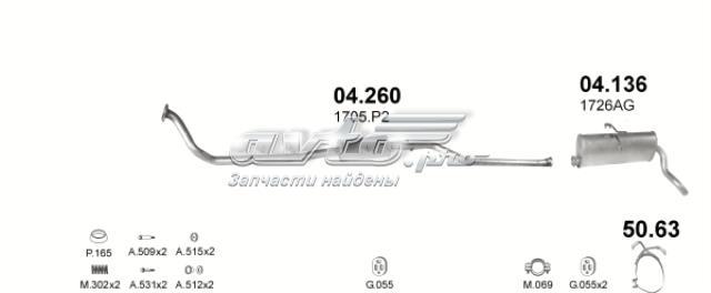 Глушитель, передняя часть 04260 POLMOSTROW