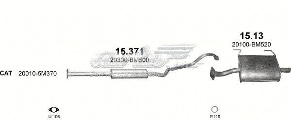 Глушитель задний 1513 POLMOSTROW