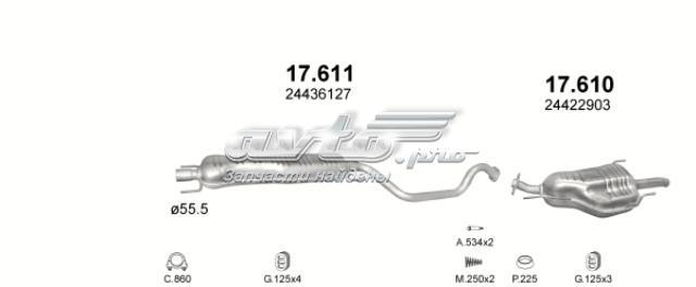 17611 POLMOSTROW Глушитель, задняя часть купить в Хмельницкий