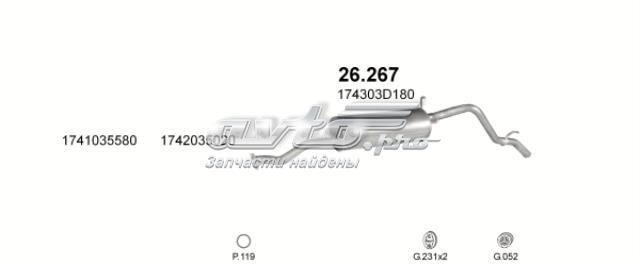 POLMOSTROW 26267 Глушитель, задняя часть в наличии Украина