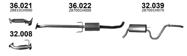 287001H070 HYUNDAI Глушитель, центральная и задняя часть купить в Киев