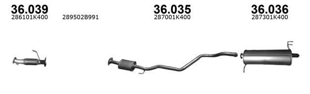 Глушитель  287301K400 HYUNDAI