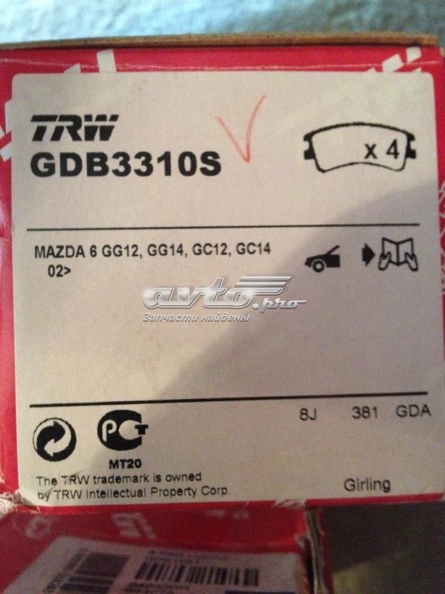 GDB3310 Колодки тормозные передние дисковые купить Винница