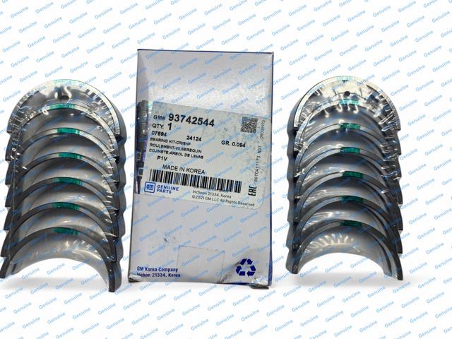 GM 93742544 Вкладыши коленвала коренные, комплект, 2-й ремонт (+0,50) в наличии Каменское