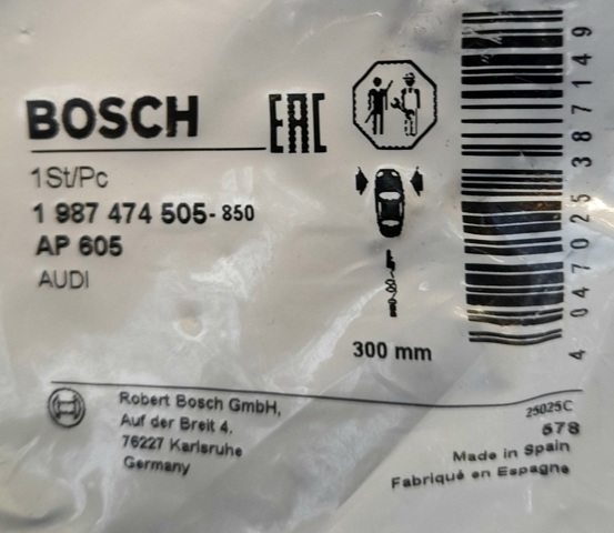 1987474505 BOSCH Датчик износа тормозных колодок передний купить в Украина