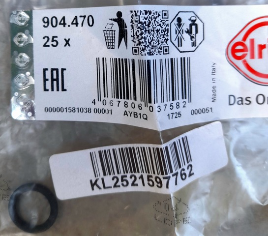 ELRING 904470 Кольцо уплотнительное шланга компрессора обратного в наличии Украина