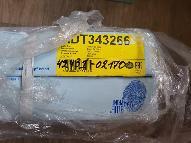 Задний дисковый тормоз ADT343266 BLUE PRINT