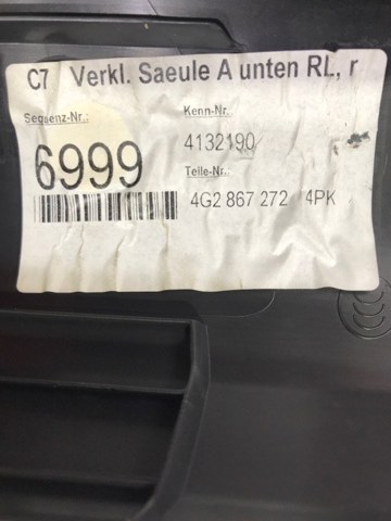 4G2867272 VAG Обшивка стойки кузова внутренняя передняя правая купить в Черновцы